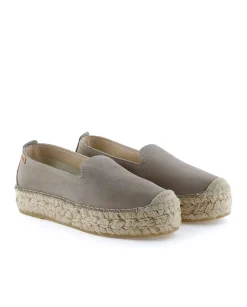 Slipper en serraje taupe Merce Doble