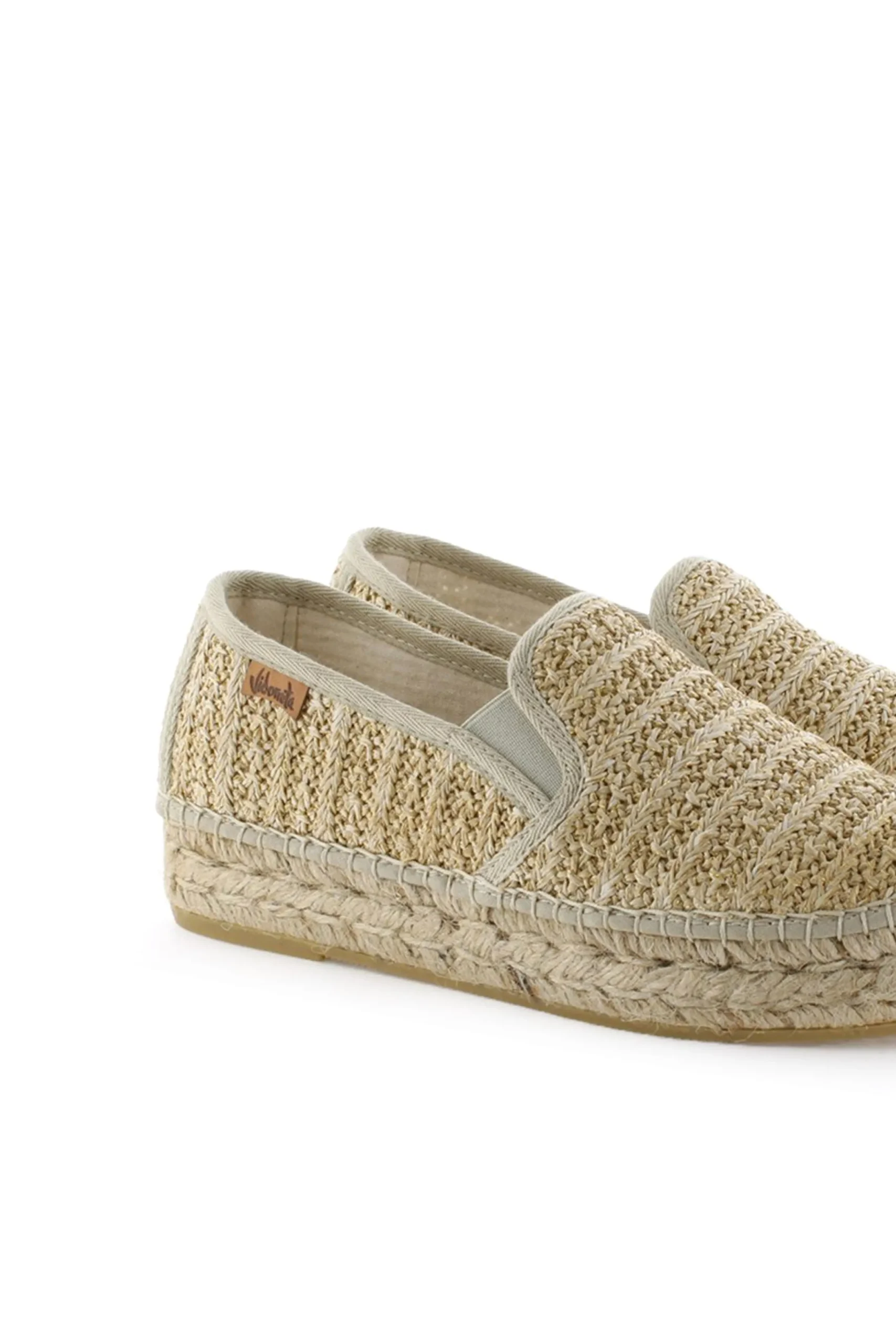 Slipper rafia metal cuerda Merce Doble