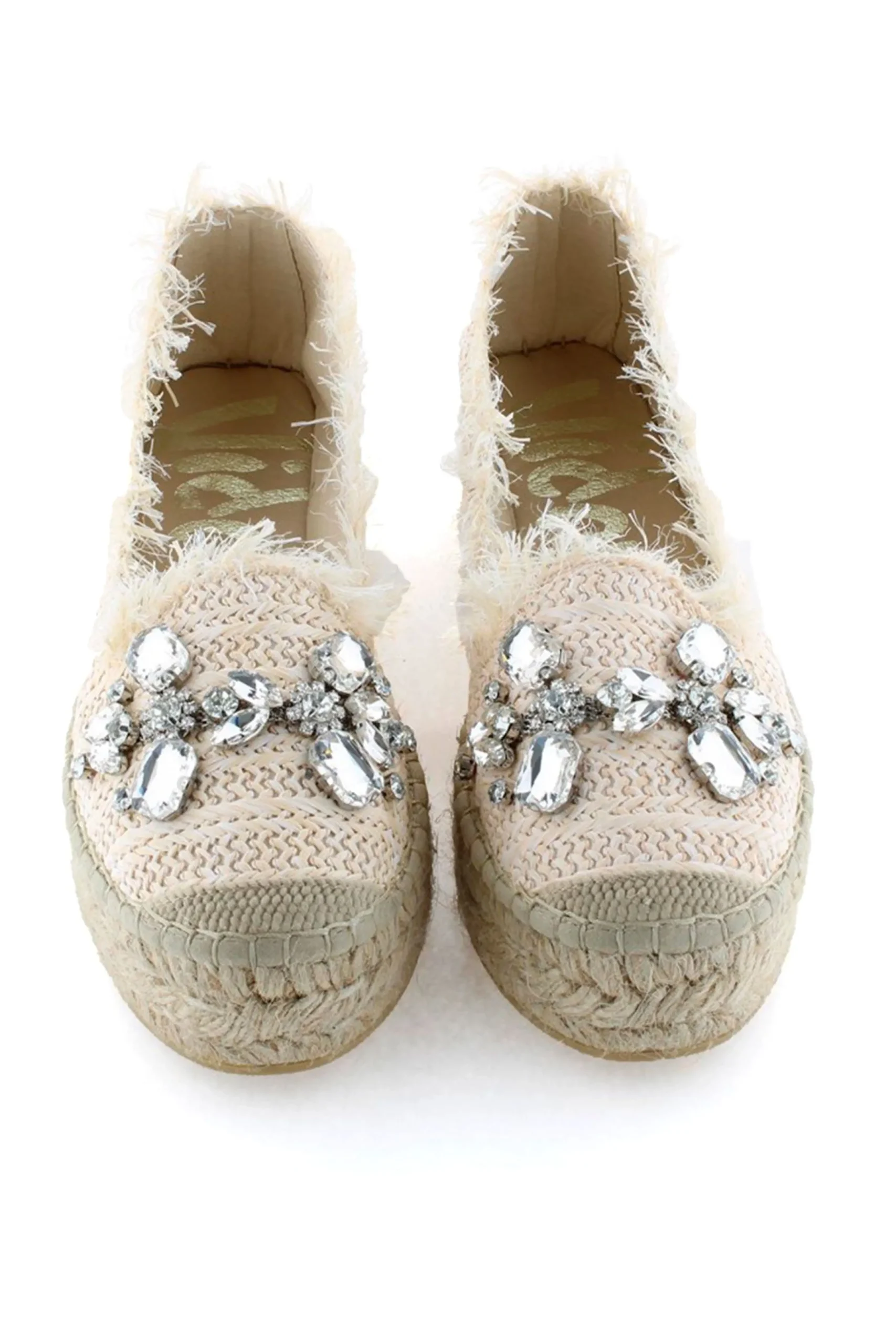Slippers rafia cristal crudo Merce Doble