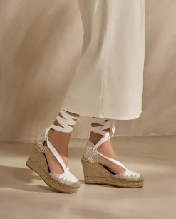 Valenciana cintas en lino metal blanco Tilo 7