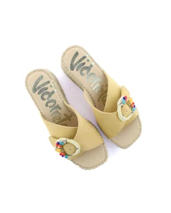 Zueco broche en serraje limón Vinci