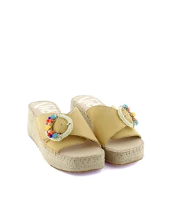 Zueco broche en serraje limón Vinci