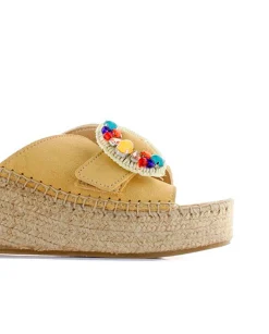 Zueco broche en serraje limón Vinci