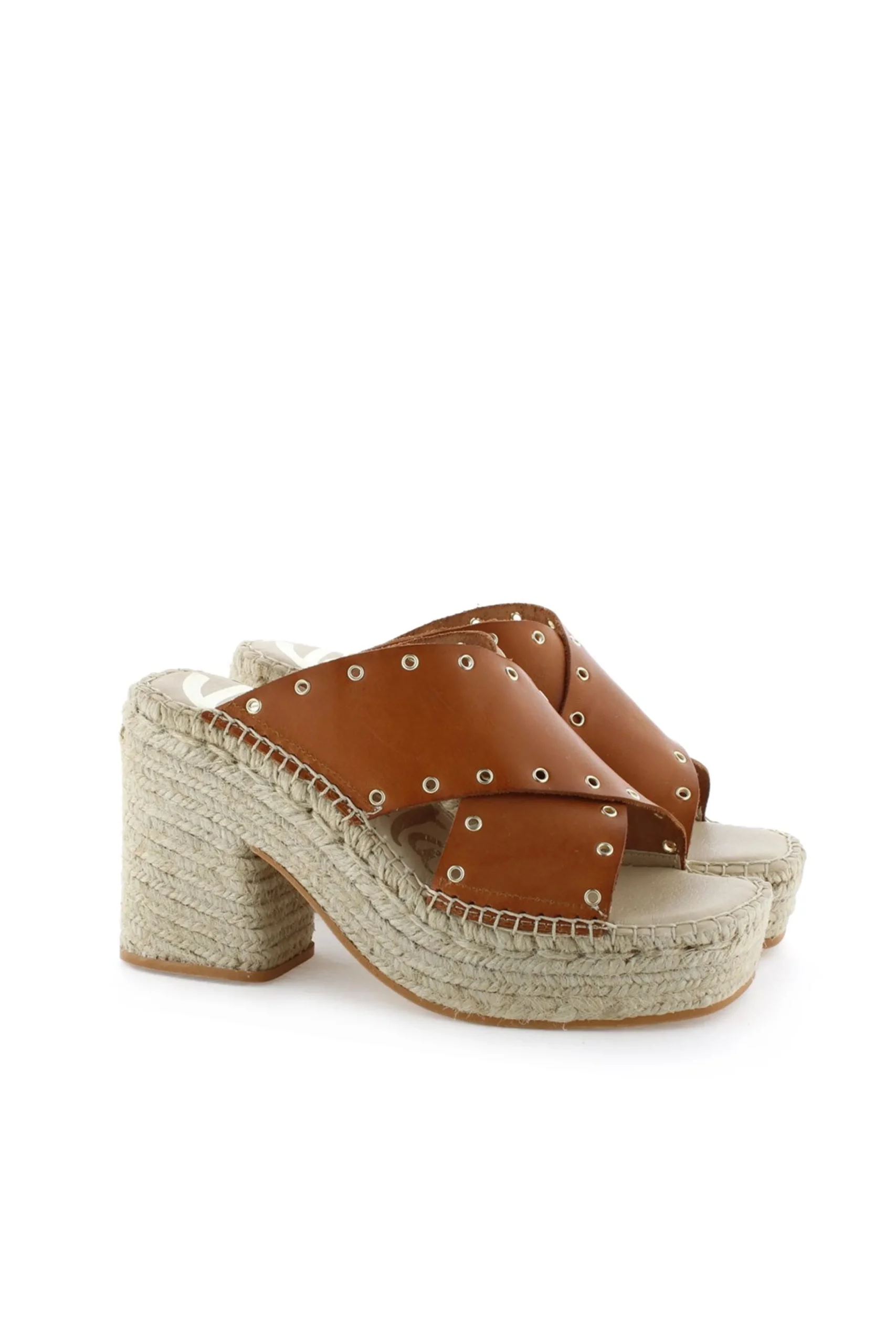 Zueco cruzado vaquetta cuero