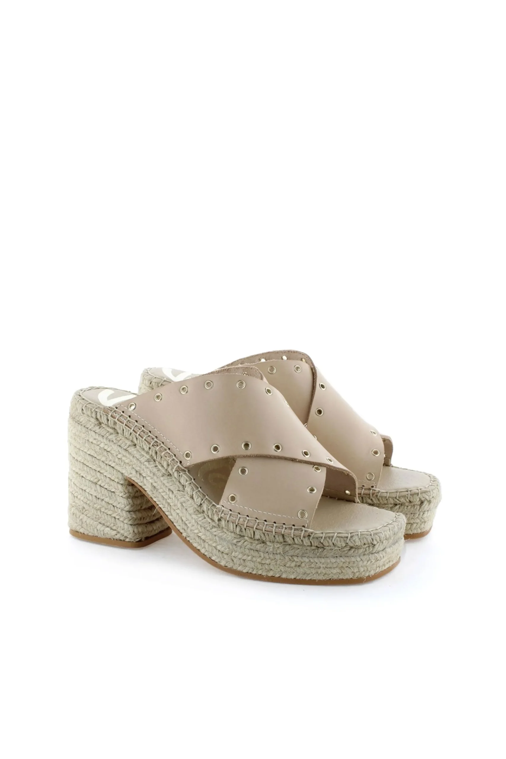 Zueco cruzado vaquetta natural