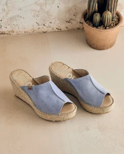 Zueco en serraje jeans Dominica