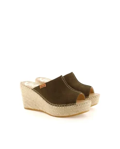 Zueco en serraje kaki Dominica