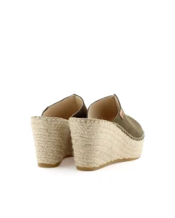 Zueco en serraje kaki Dominica