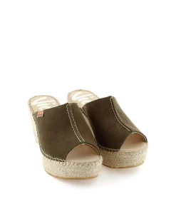 Zueco en serraje kaki Dominica