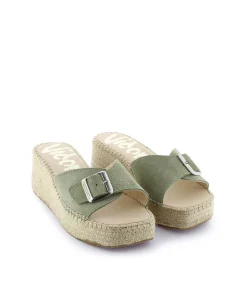 Zueco hebilla en serraje agua claro Vinci