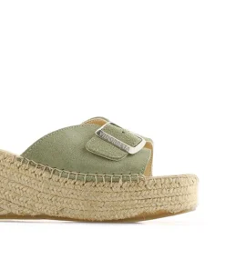 Zueco hebilla en serraje agua claro Vinci