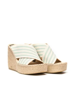 Zueco lino turquesa Monet