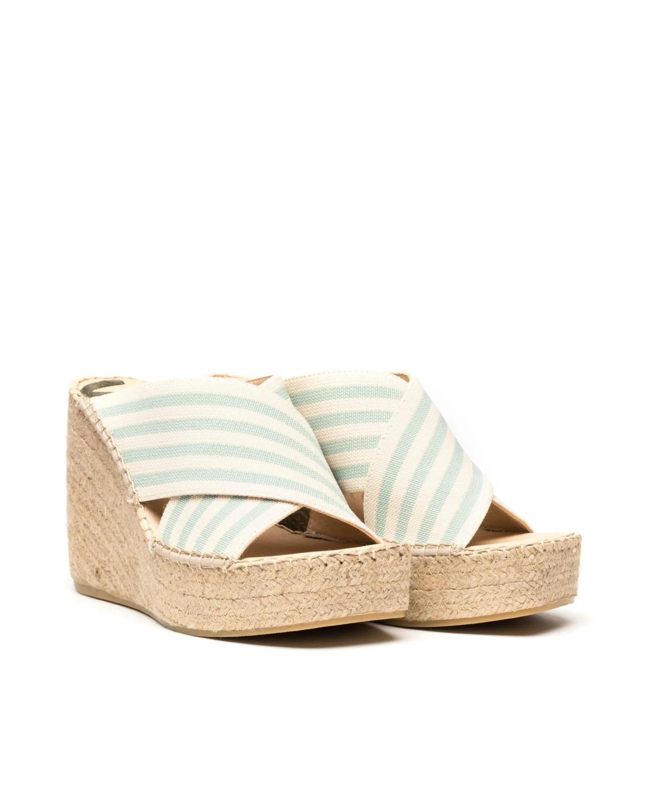 Zueco lino turquesa Monet