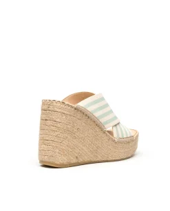 Zueco lino turquesa Monet