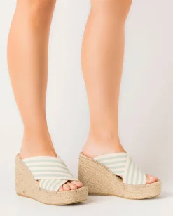 Zueco lino turquesa Monet